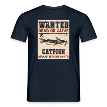 Poisson recherché - pêche au poisson-chat - T-shirt homme - marine - Devant - AI Model Male 178 light (178cm)