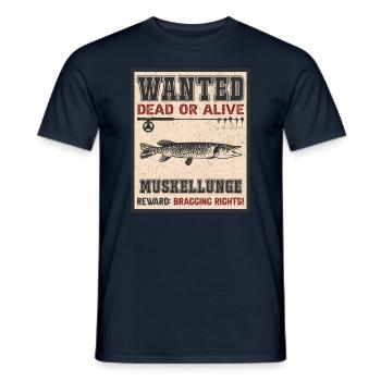 Poisson recherché - Muscle Lung Fishing - T-shirt homme - marine - Devant - AI Model Male 178 light (178cm)