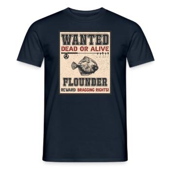 Wanted fish - flounder fishing - Men's T-Shirt - navy - Front - AI Model Male 178 light (178cm)