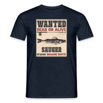 Wanted Fish - Sucker Fishing - Men's T-Shirt - navy - Front - AI Model Male 178 light (178cm)