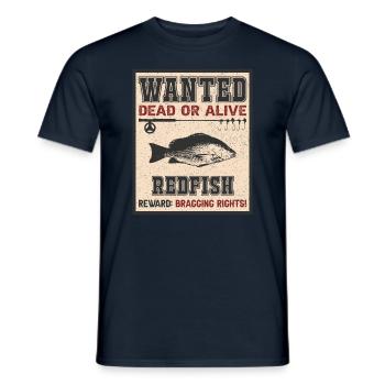 Gesucht Fisch - Rotbarsch Angeln - Männer T-Shirt - Navy - Vorne - AI Model Male 178 light (178cm)