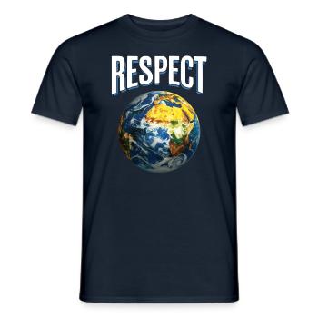 Pro Erde Respektiert den Planeten Umweltschutz - Männer T-Shirt - Navy - Vorne - AI Model Male 178 light (178cm)