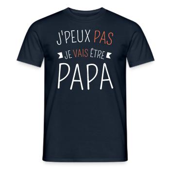 J peux pas je vais être papa cadeau future papa - T-shirt homme - marine - Devant - AI Model Male 178 light (178cm)