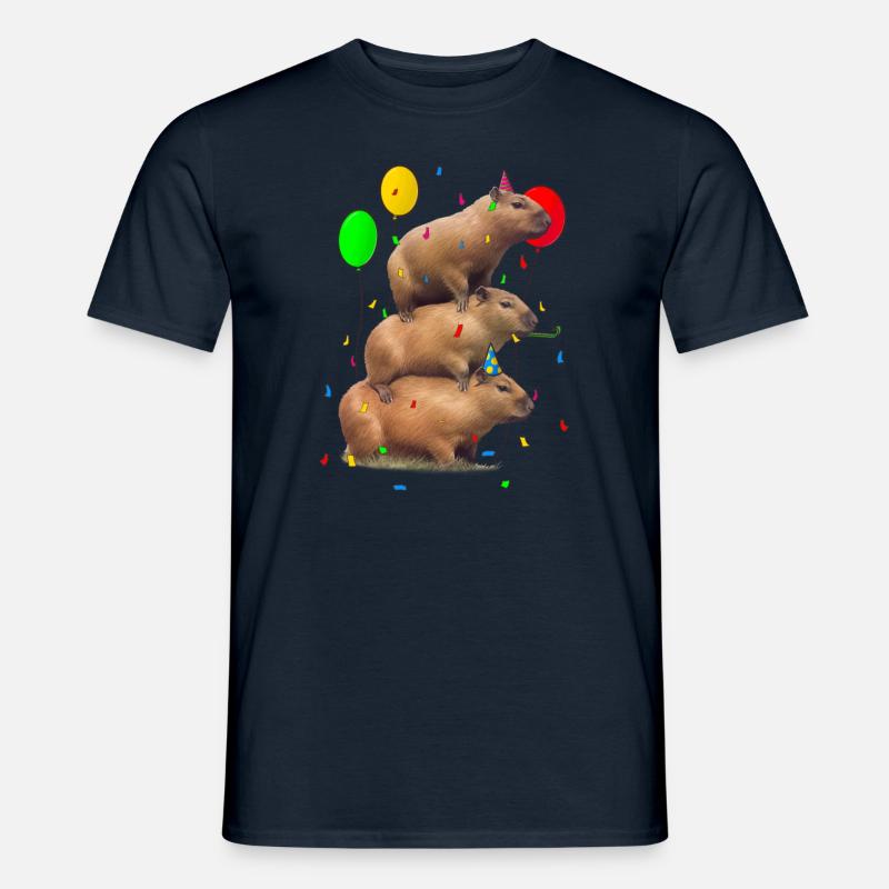 Capybara Birthday - Men’s T-shirt - navy