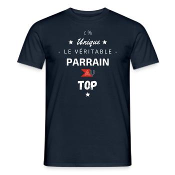 Le Véritable Parrain au top - T-shirt homme - marine - Devant - AI Model Male 178 light (178cm)