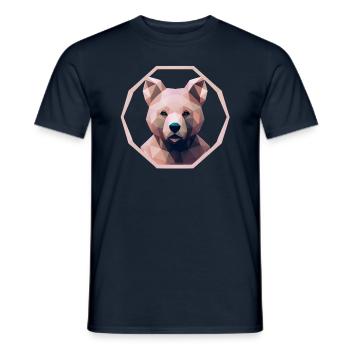 Bär - Polygon Art - Männer T-Shirt - Navy - Vorne - AI Model Male 178 light (178cm)
