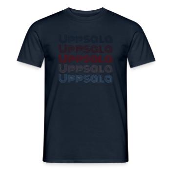 Vintage Sweden Town - Retro Uppsala - T-shirt homme - marine - Devant - AI Model Male 178 light (178cm)