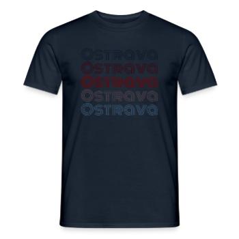 Vintage Czech Republic City - Retro Ostrava - Men's T-Shirt - navy - Front - AI Model Male 178 light (178cm)