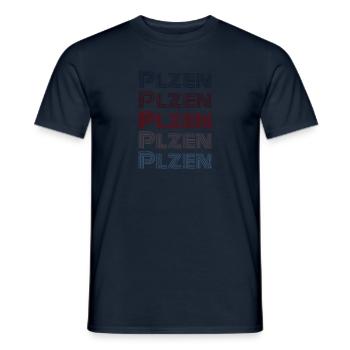 Vintage Czech Republic City - Retro Plzen - T-shirt homme - marine - Devant - AI Model Male 178 light (178cm)