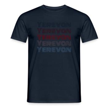 Vintage Armenia City - Retro Erevan - T-shirt homme - marine - Devant - AI Model Male 178 light (178cm)