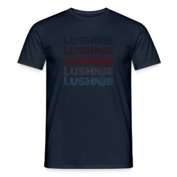 Vintage Albania City - Retro Lushnje - T-shirt homme - marine - Devant - AI Model Male 178 light (178cm)