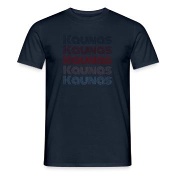 Vintage Lithuania Stadt - Retro Kaunas - Männer T-Shirt - Navy - Vorne - AI Model Male 178 light (178cm)
