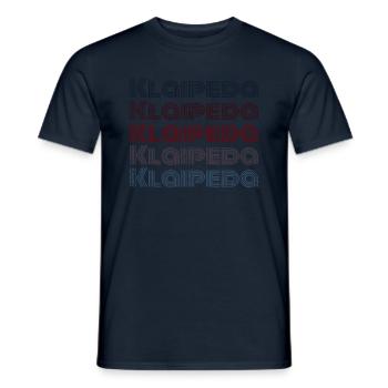 Vintage Lithuania Stadt - Retro Klaipeda - Männer T-Shirt - Navy - Vorne - AI Model Male 178 light (178cm)
