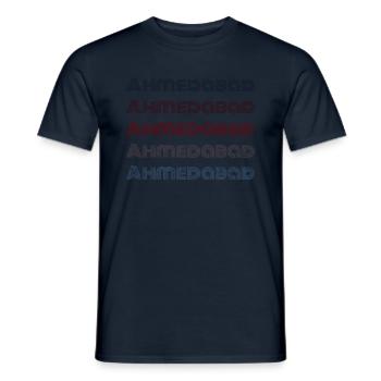Vintage India City - Rétro Ahmedabad - T-shirt homme - marine - Devant - AI Model Male 178 light (178cm)
