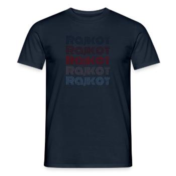 Vintage India City - Rétro Rajkot - T-shirt homme - marine - Devant - AI Model Male 178 light (178cm)