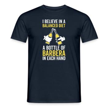 Balanced Diet Bottle Barbera Lover - Men's T-Shirt - navy - Front - AI Model Male 178 light (178cm)