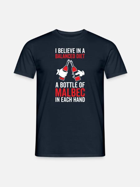 Balanced Diet Bottle Malbec Lover - Men's T-Shirt - navy