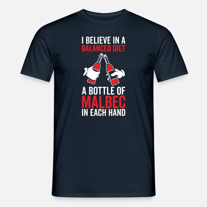 Balanced Diet Bottle Malbec Lover - Men's T-Shirt - navy