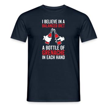 Balanced Diet Bottle Grenache Lover - Men's T-Shirt - navy - Front - AI Model Male 178 light (178cm)