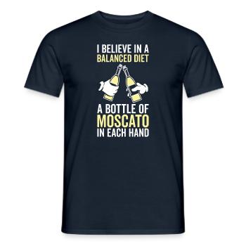 Balanced Diet Bottle Moscato Lover - Men's T-Shirt - navy - Front - AI Model Male 178 light (178cm)