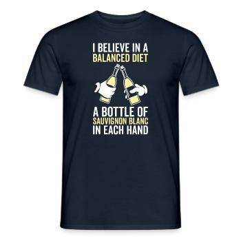 Balanced Diet Sauvignon Blanc Lovers - Men's T-Shirt - navy - Front - AI Model Male 178 light (178cm)