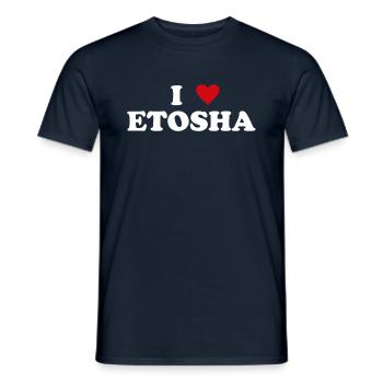Heart National Park Namibia - I love Etosha - Men's T-Shirt - navy - Front - AI Model Male 178 light (178cm)