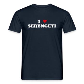 Heart National Park Tanzanie - J’aime le Serengeti - T-shirt homme - marine - Devant - AI Model Male 178 light (178cm)