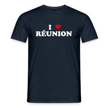 Parc National du Coeur France - I love Réunion - T-shirt homme - marine - Devant - AI Model Male 178 light (178cm)
