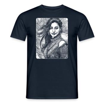 Power women in the spotlight: T-shirt for rock ladies - Men's T-Shirt - navy - Front - AI Model Male 178 light (178cm)