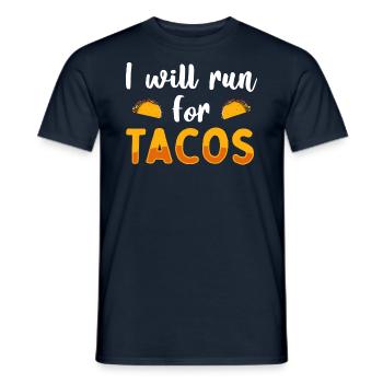 Running For Tacos - Pump Cover Gym - T-shirt homme - marine - Devant - AI Model Male 178 light (178cm)