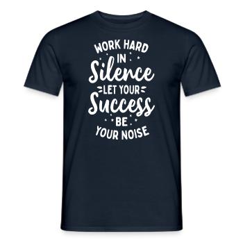 Travailler dur - Proverbe de motivation de l’état d’ - T-shirt homme - marine - Devant - AI Model Male 178 light (178cm)