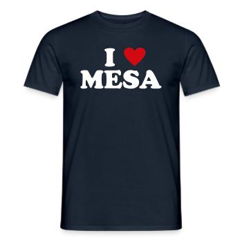 Heart USA City - I Love Mesa - Men's T-Shirt - navy - Front - AI Model Male 178 light (178cm)