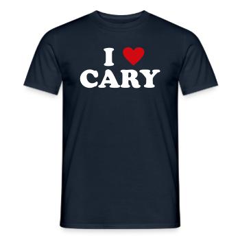 Heart USA City - I Love Cary - Men's T-Shirt - navy - Front - AI Model Male 178 light (178cm)