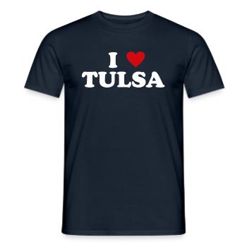 Heart USA City - I Love Tulsa - Men's T-Shirt - navy - Front - AI Model Male 178 light (178cm)