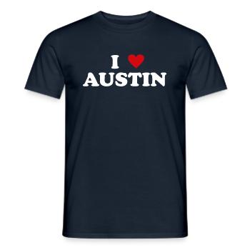Herz USA Stadt - Ich Liebe Austin - Männer T-Shirt - Navy - Vorne - AI Model Male 178 light (178cm)