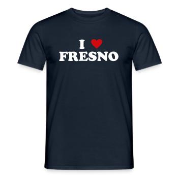 Heart USA City - I Love Fresno - Men's T-Shirt - navy - Front - AI Model Male 178 light (178cm)