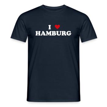 Herz Germany Stadt - Ich Liebe Hamburg - Männer T-Shirt - Navy - Vorne - AI Model Male 178 light (178cm)