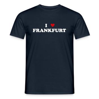 Coeur de la ville d’Allemagne - J’aime Francfort - T-shirt homme - marine - Devant - AI Model Male 178 light (178cm)