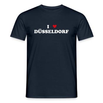 Coeur de la ville d’Allemagne - J’aime Düsseldorf - T-shirt homme - marine - Devant - AI Model Male 178 light (178cm)