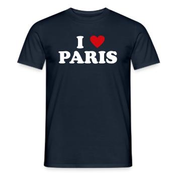 Heart France City - J’aime Paris - T-shirt homme - marine - Devant - AI Model Male 178 light (178cm)