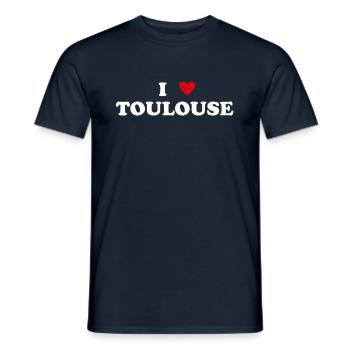 Herz France Stadt - Ich Liebe Toulouse - Männer T-Shirt - Navy - Vorne - AI Model Male 178 light (178cm)