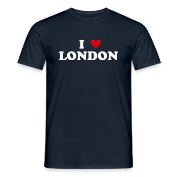 Heart Royaume-Uni City - I Love London - T-shirt homme - marine - Devant - AI Model Male 178 light (178cm)