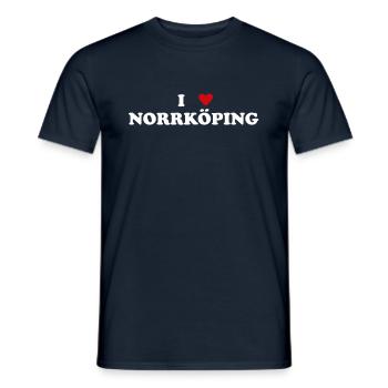 Coeur de la ville de Suède - J’adore Norrköping - T-shirt homme - marine - Devant - AI Model Male 178 light (178cm)