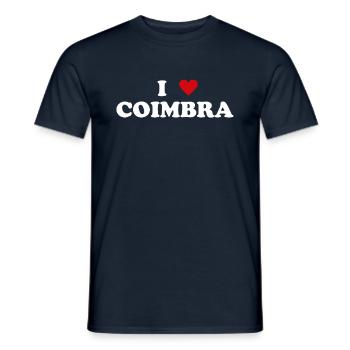 Coeur Portugal Ville - J’aime Coimbra - T-shirt homme - marine - Devant - AI Model Male 178 light (178cm)