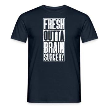 Fresh Outta Surgery - Brain - Men's T-Shirt - navy - Front - AI Model Male 178 light (178cm)
