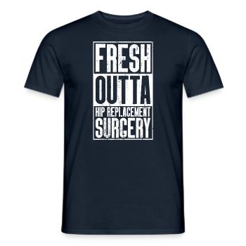 Fresh Outta Surgery - Hip Replacement - Men's T-Shirt - navy - Front - AI Model Male 178 light (178cm)