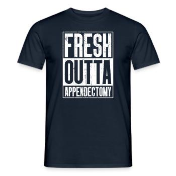 Fresh Outta Surgery - Appendectomy - Men's T-Shirt - navy - Front - AI Model Male 178 light (178cm)