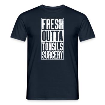 Frische Outta -Operation - Mandeln - Männer T-Shirt - Navy - Vorne - AI Model Male 178 light (178cm)