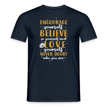 Ermutigen Sie Glauben, Dass Liebe Niemals Zweifelt - Männer T-Shirt - Navy - Vorne - AI Model Male 178 light (178cm)