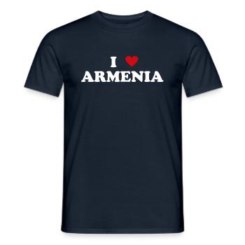 Herz Land Staat - Ich Liebe Armenia - Männer T-Shirt - Navy - Vorne - AI Model Male 178 light (178cm)